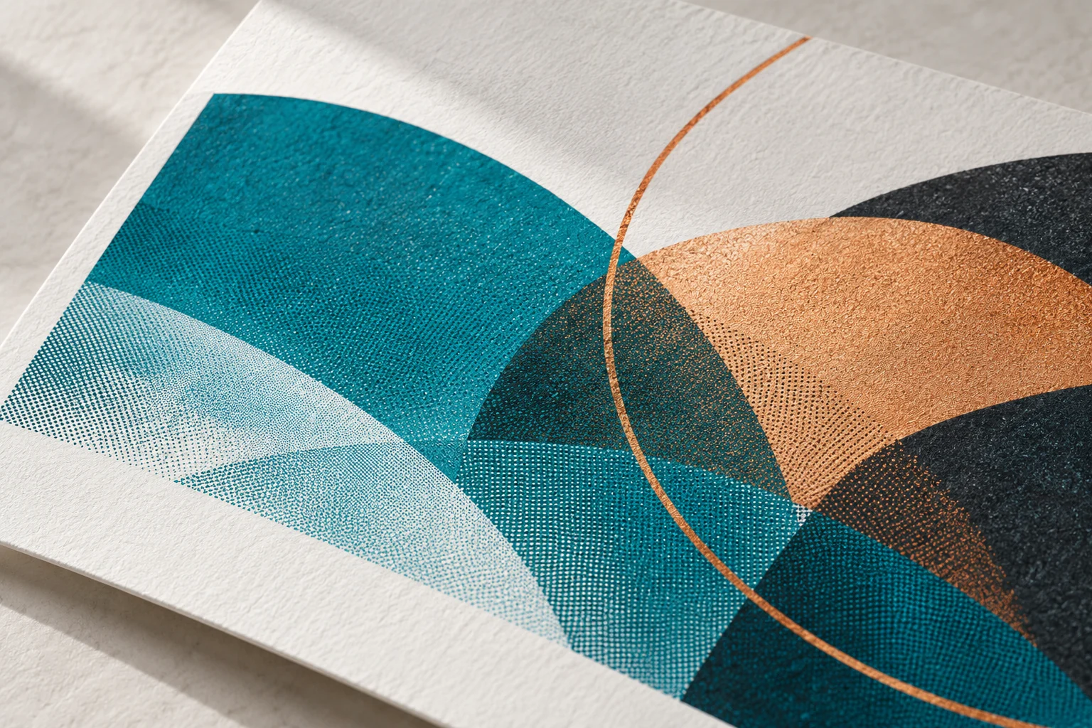 Illustrative printed colour fields and fine halftone detail on warm white paper.